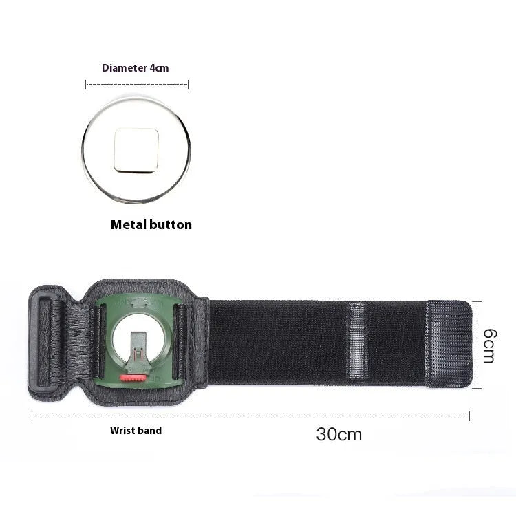 Black mobile phone holder wrist strap for takeaway delivery and sports with adjustable strap