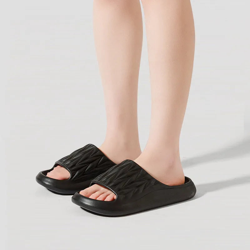 EVA house slippers with leaf texture design in multiple colour options