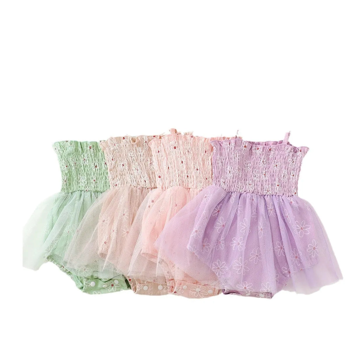 Baby girl mesh camisole princess dress with bowknot headwear in creamy-white