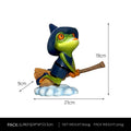 European style Magic Yoga Frog ornament in RDW123 colour on a shelf.