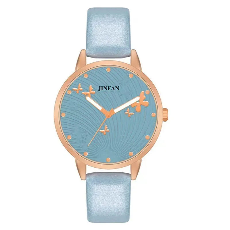 Student Sweet Butterfly Fashion Quartz Wrist Watch with 36mm dial and titanium buckle
