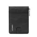 Camouflage large capacity zipper men's wallet in black PU leather with multiple compartments