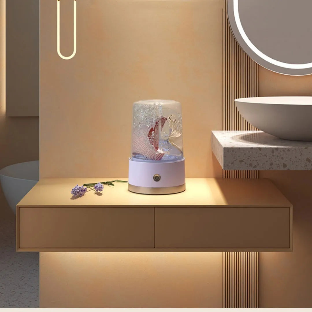 Wireless rechargeable portable laundry cup in green and purple USB powered mini washing machine