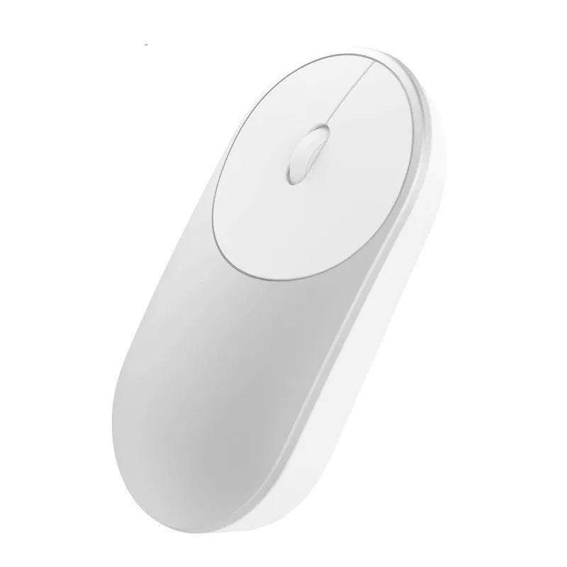 Black and white wireless portable mouse with Bluetooth 2.4GHz connection for laptop use