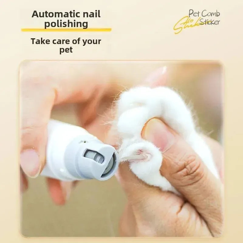 Rechargeable two-in-one pet nail trimmer comb for cats and dogs in brown and gray