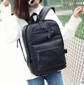 PU men's shoulder bag casual square vertical section double strap soft handle black