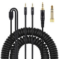 Black 1.8m replacement headset cable for HE400i HE560 with double 25mm plugs and spring relief