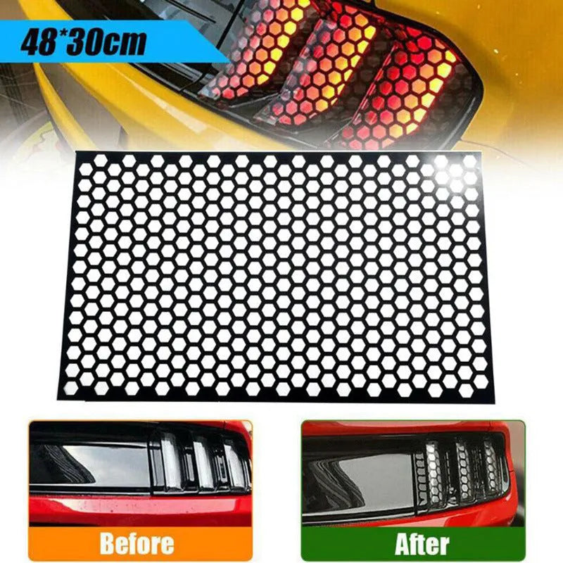 Black honeycomb pattern car taillight decoration sticker measuring 48cm by 30cm