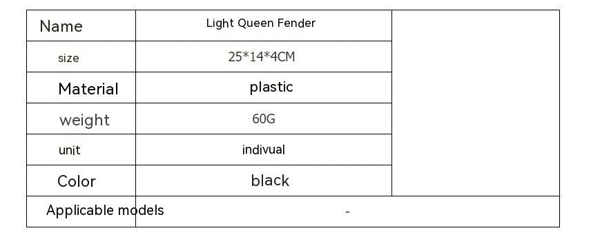 Carbon fibre tail mudguard for Light Bee electric off-road bicycle with lengthened design and inner plate