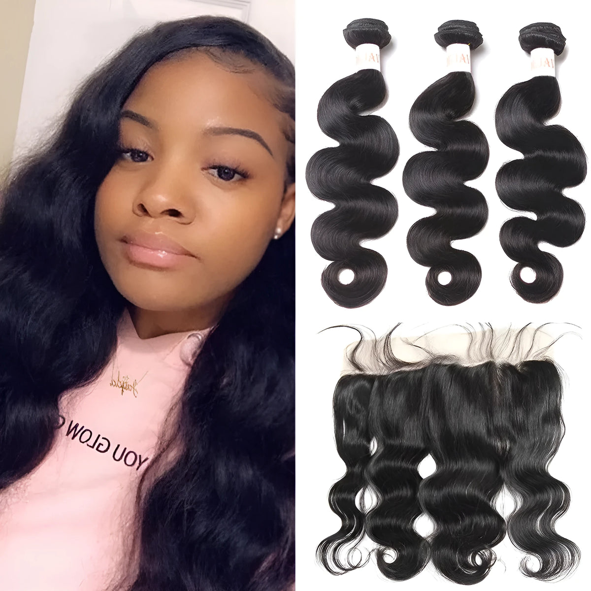 Brazilian Wig Curtain in natural colour, lace front construction, made from Remy human hair, available in 8 to 30 inch lengths