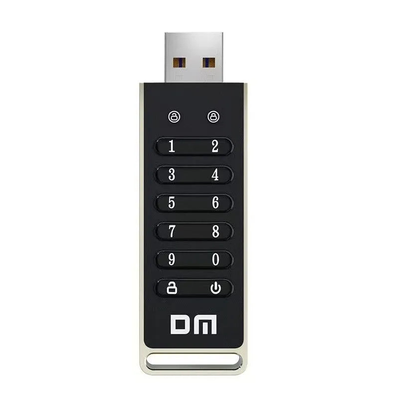 64GB encrypted USB flash drive with metal shell and digital button for fingerprint and password security