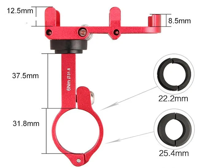 GUB Plus 6 aluminium alloy motorcycle phone holder mounted on handlebar