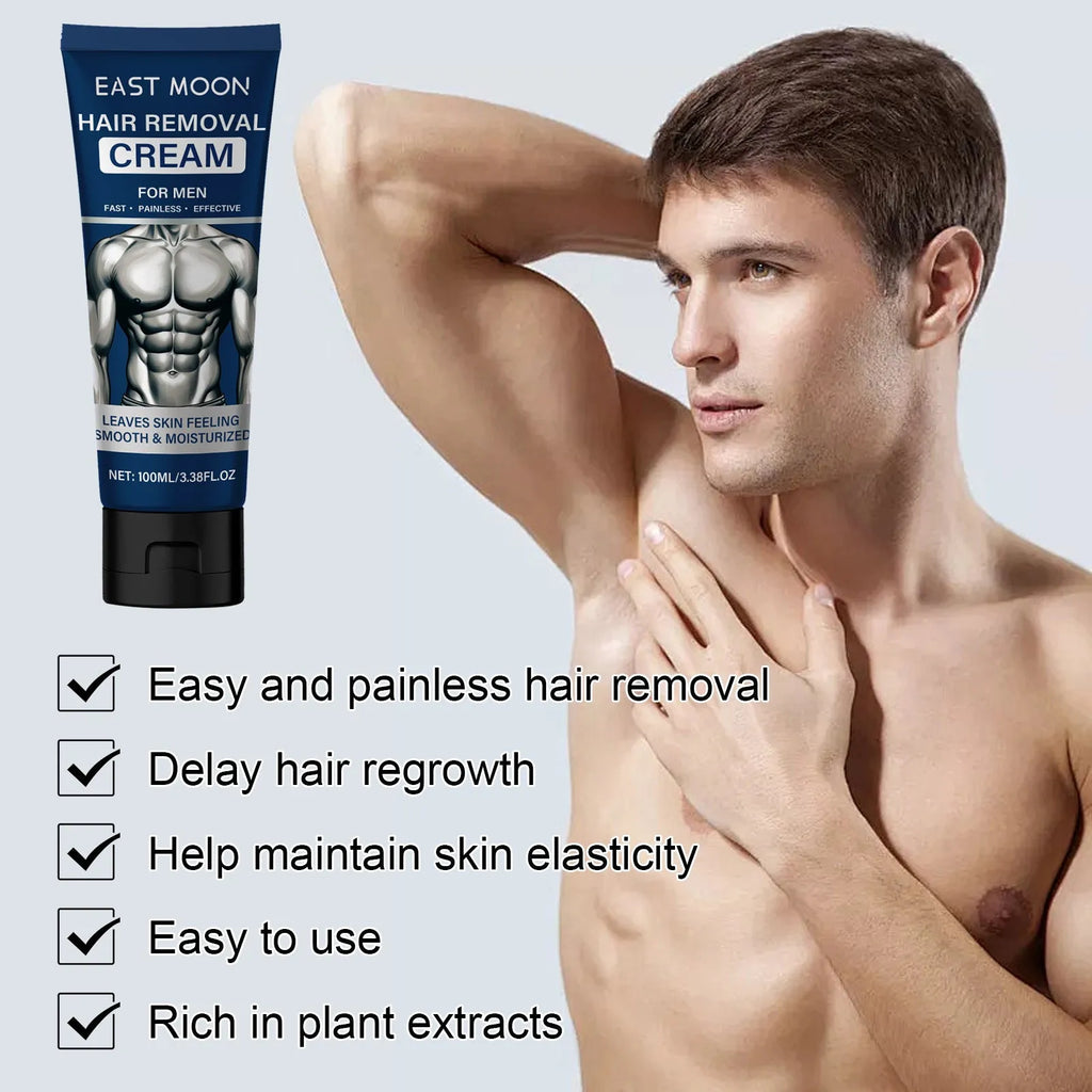 100ml tube of men's hair removal cream for beard, armpit, hand and leg depilation