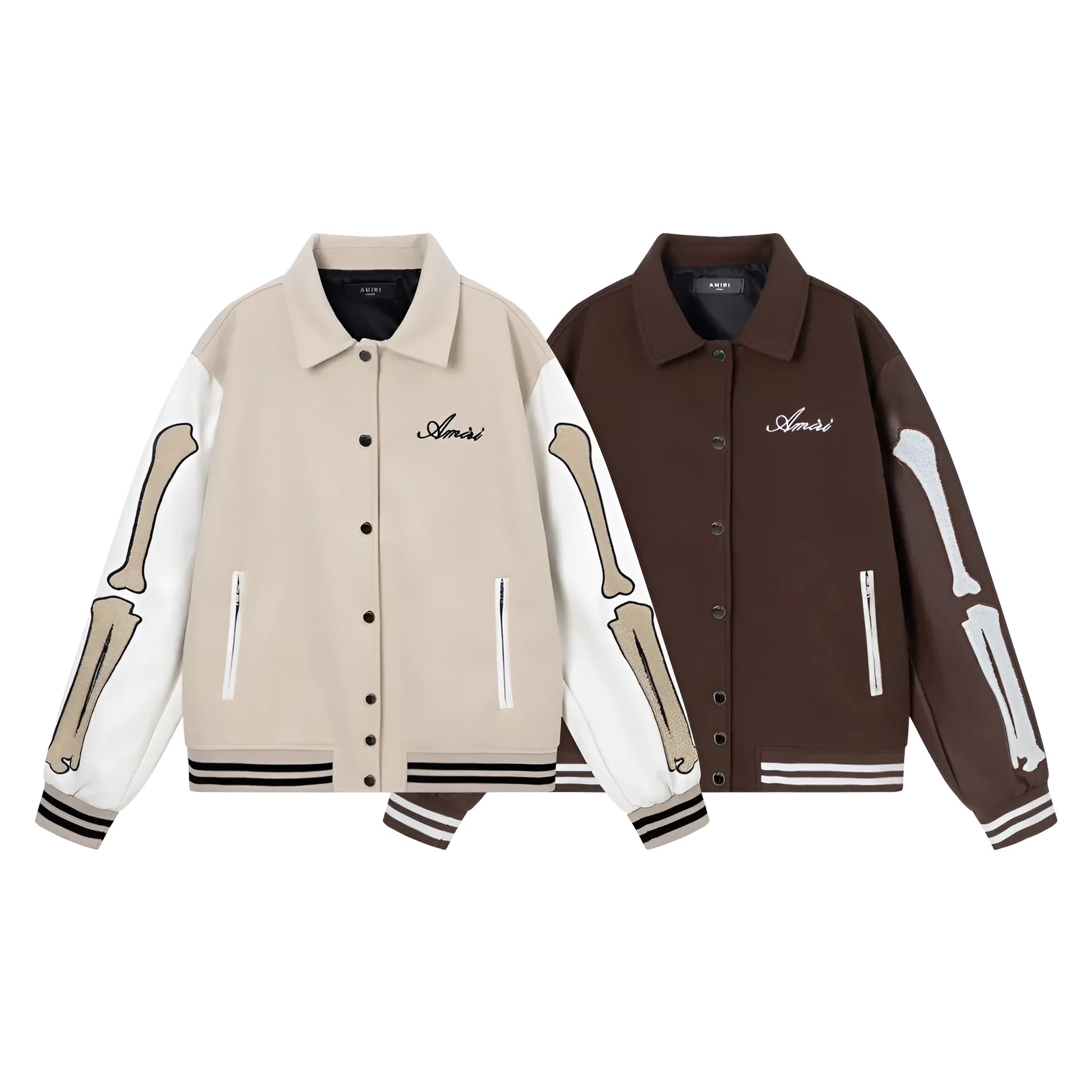 Women's apricot stickers bone embroidered long sleeve wool jacket for autumn winter.