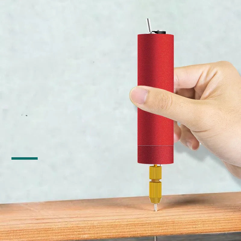 Micro USB electric grinder tool kit with three small drill bits on a white background.