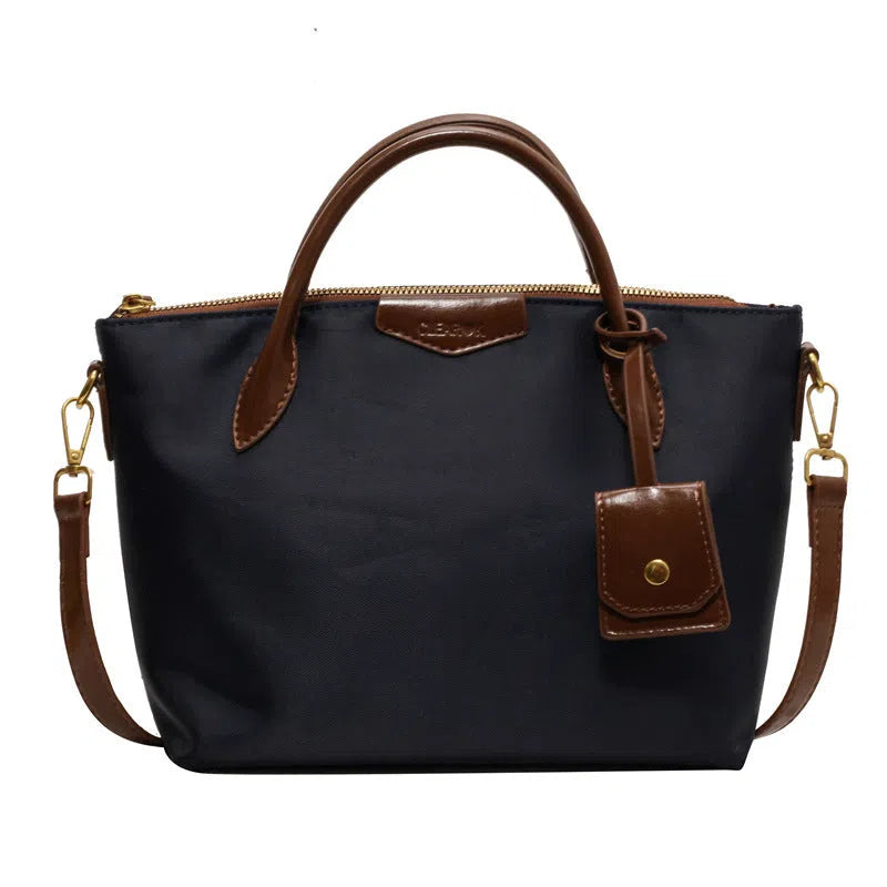 Women's large-capacity Oxford cloth shoulder crossbody bag in black, khaki or blue with 3D pocket and single strap