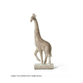 Wood colour European-style giraffe resin ornament on a shelf.