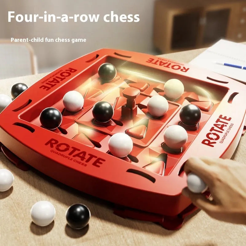 Track logic chess set in colour box package with black and white beads on plastic board for teenagers 7-14
