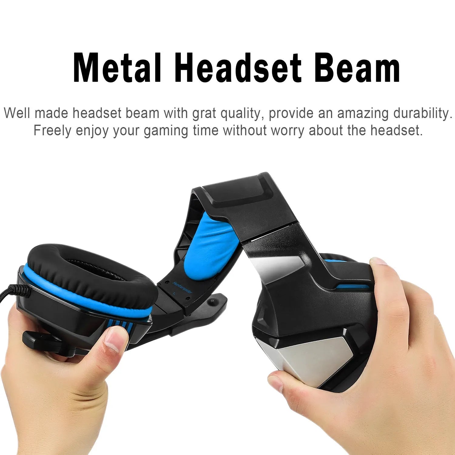 Inzhuo V3 black blue e-sports headset with memory sponge protein leather earmuffs and braided cable