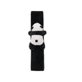 Black plush panda bear steering wheel cover and matching shoulder pad for cars