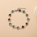 Devil's Eye geometric heart bracelet in stainless steel showing colourful electroplated finish