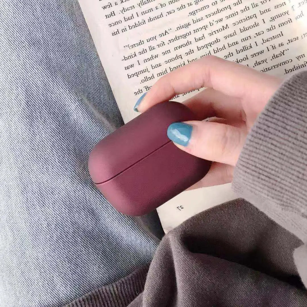 Plastic protective case for AirPods Pro shown in multiple colour options