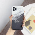 Marbled geometric design hard phone case for iPhone and Android models in PC material.