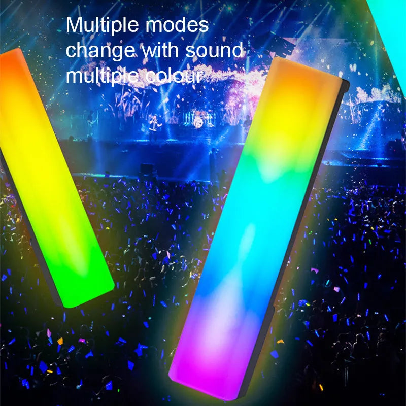 3D RGB light pick-up table lamp with music voice activation in white or black shell
