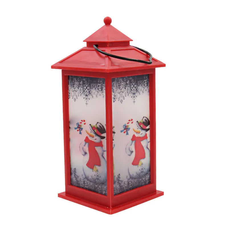 3D Christmas theme chandelier LED plywood disc light 21 x 21.6cm warm white with Santa Claus and snowman design