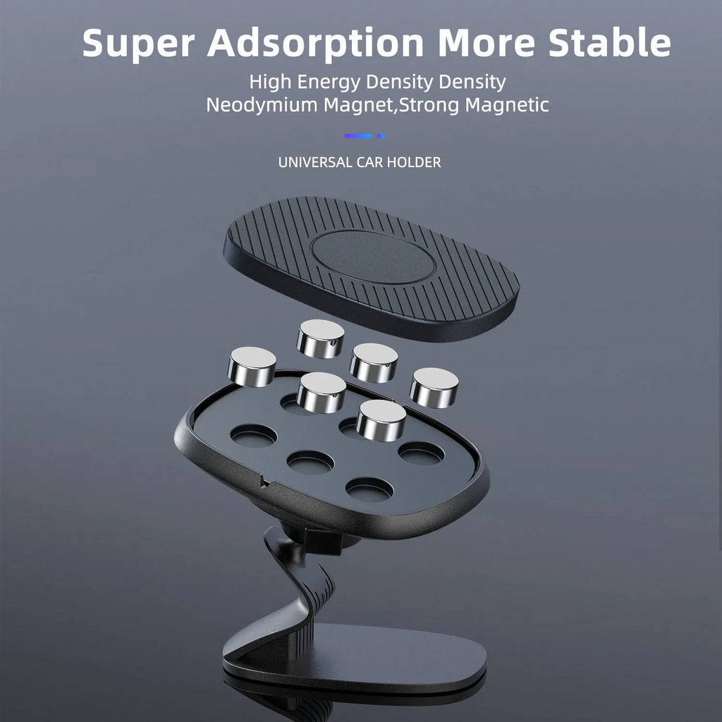 Magnetic car phone holder with zinc alloy plating and silicone pad, sizes 42x56x60mm and 42x56x57mm