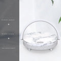 Wireless charging LED night light with Bluetooth speaker and mobile phone holder in marble pattern finish