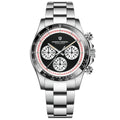 Berjani men's quartz chronograph watch with stainless steel bracelet and 40mm dial