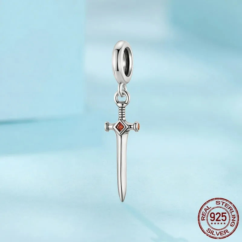 S925 sterling silver bead DIY pendant part with inlay finish, 2.5x0.6cm aperture 0.45cm, colour SCC3124
