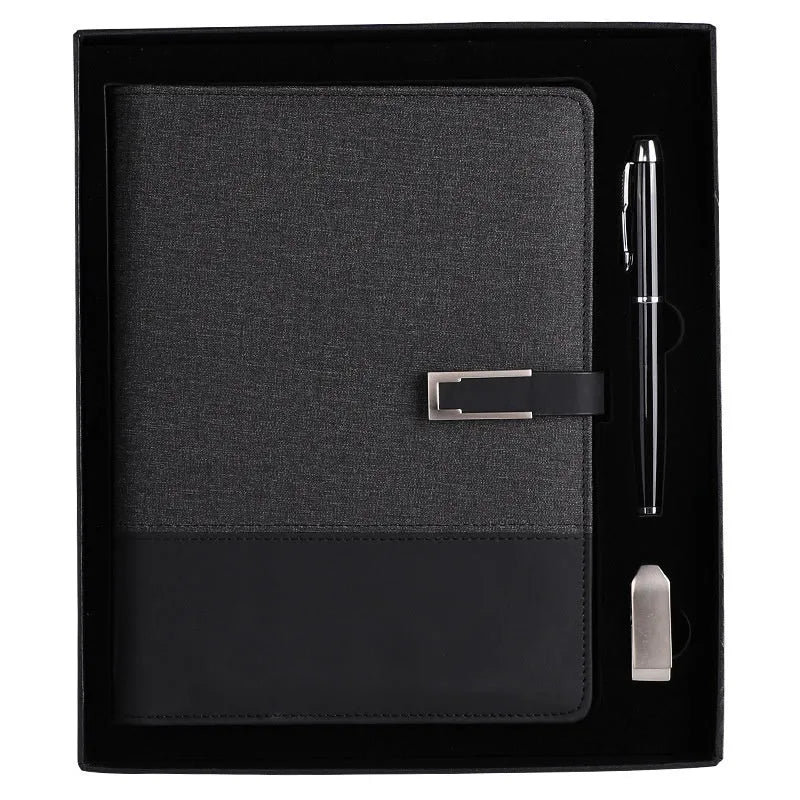 Business A5 notebook with soft PU leather cover and wood-free paper interior