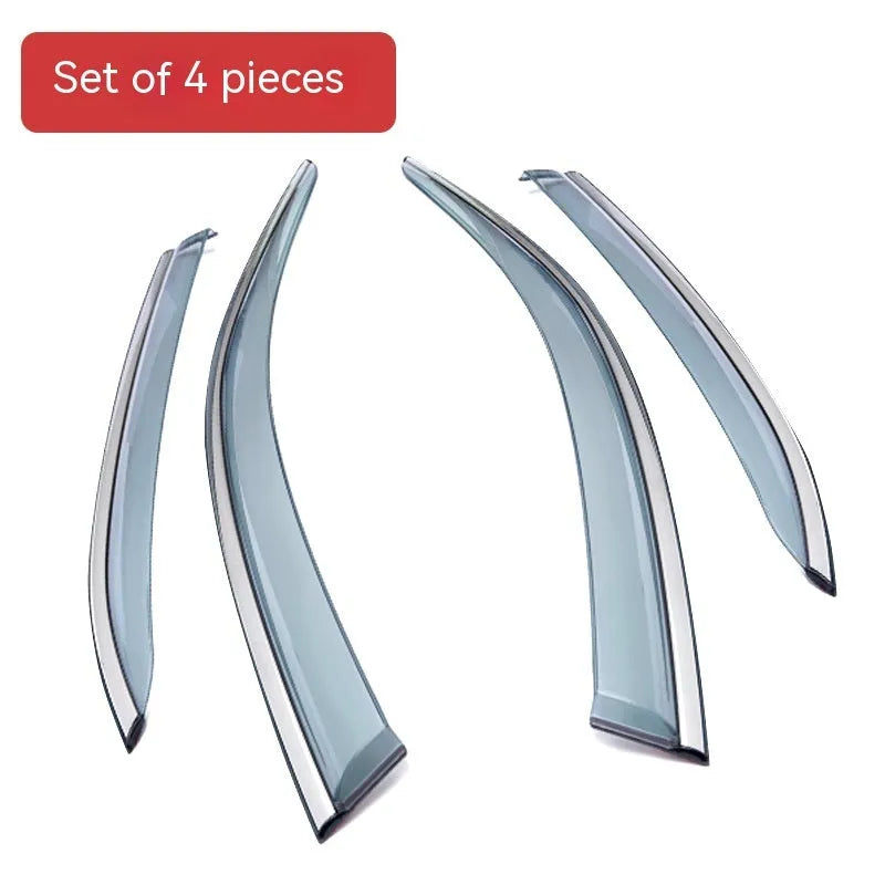 Four-piece PVC rain visor set for Jeep Wrangler window rain protection and ventilation