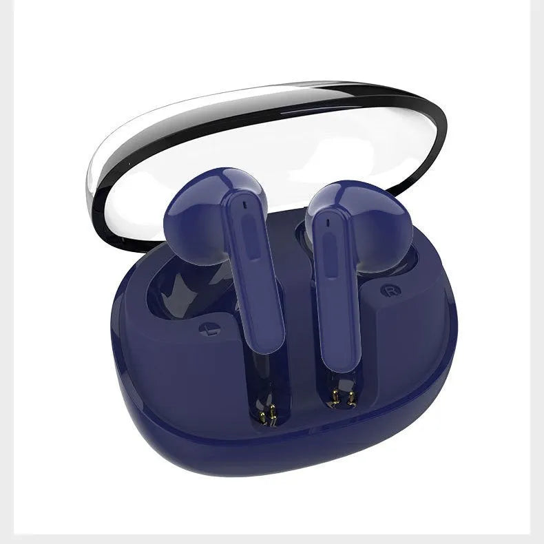 Transparent mini wireless Bluetooth earbuds with ergonomic design and 9D stereo sound