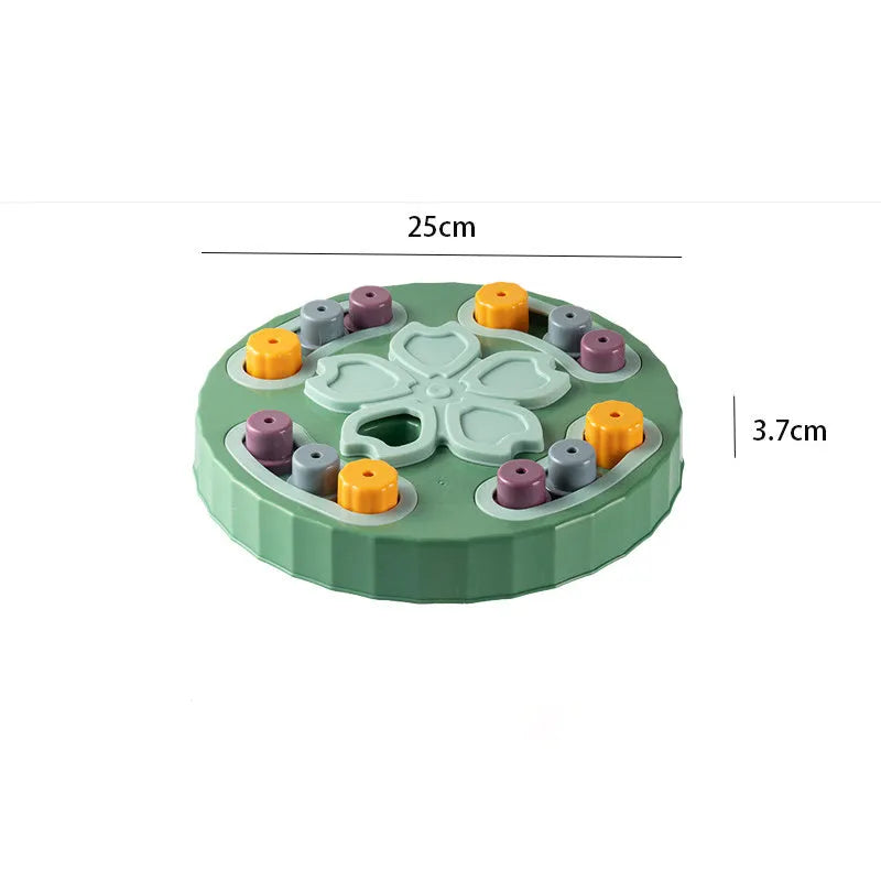Blue rubberised silicone dog slow feeder puzzle mat with maze-like feeding channels