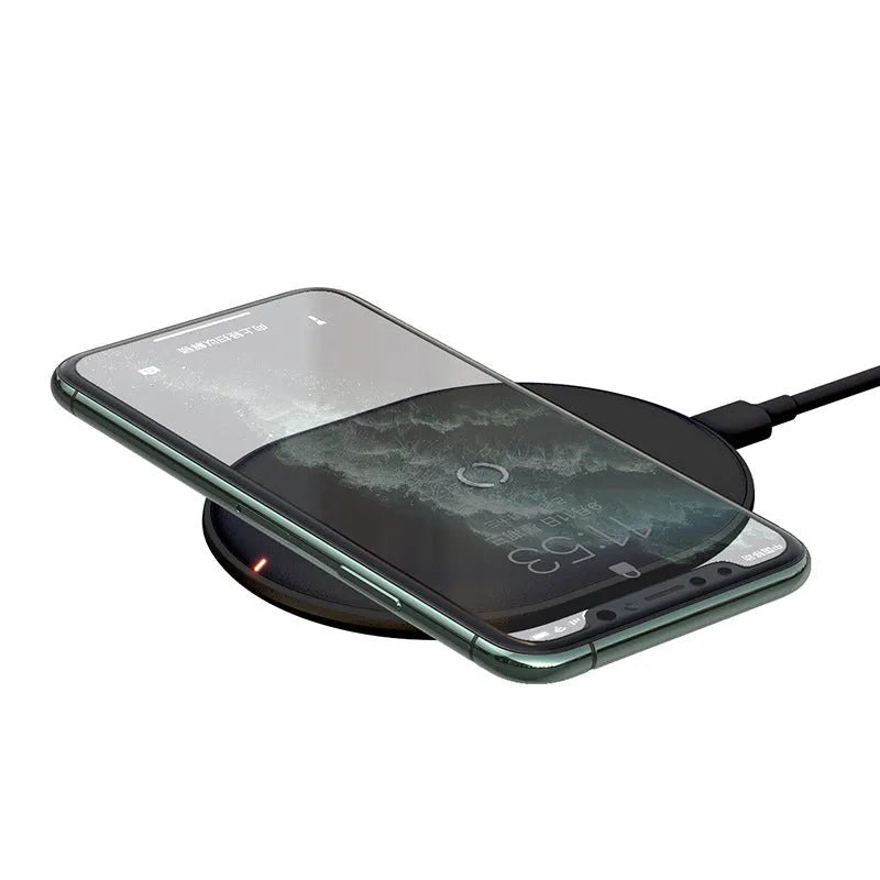 Baseus rough texture wireless charging pad with Type-C cable in black or white colour options