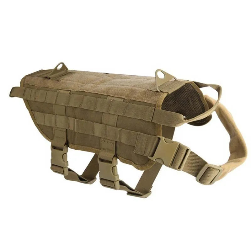 Military nylon dog training vest in Army Green colour with adjustable fit for puppies to adult dogs