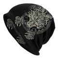 Cotton double-layer elastic beanie with Viking wolf graphic in various colours for street dance