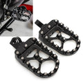 Modified screw anti-skid foot pegs anodised aluminium alloy MX style wide platform 120x57.5mm red black silver