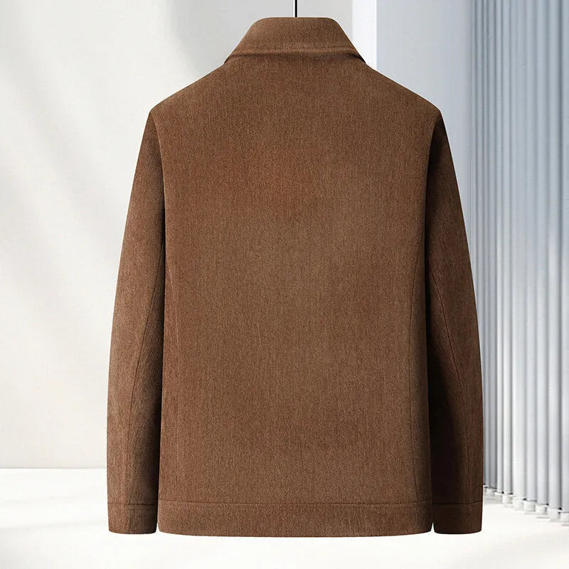 Men's lapel casual coat in slim fit design with polyvinyl alcohol fiber fabric