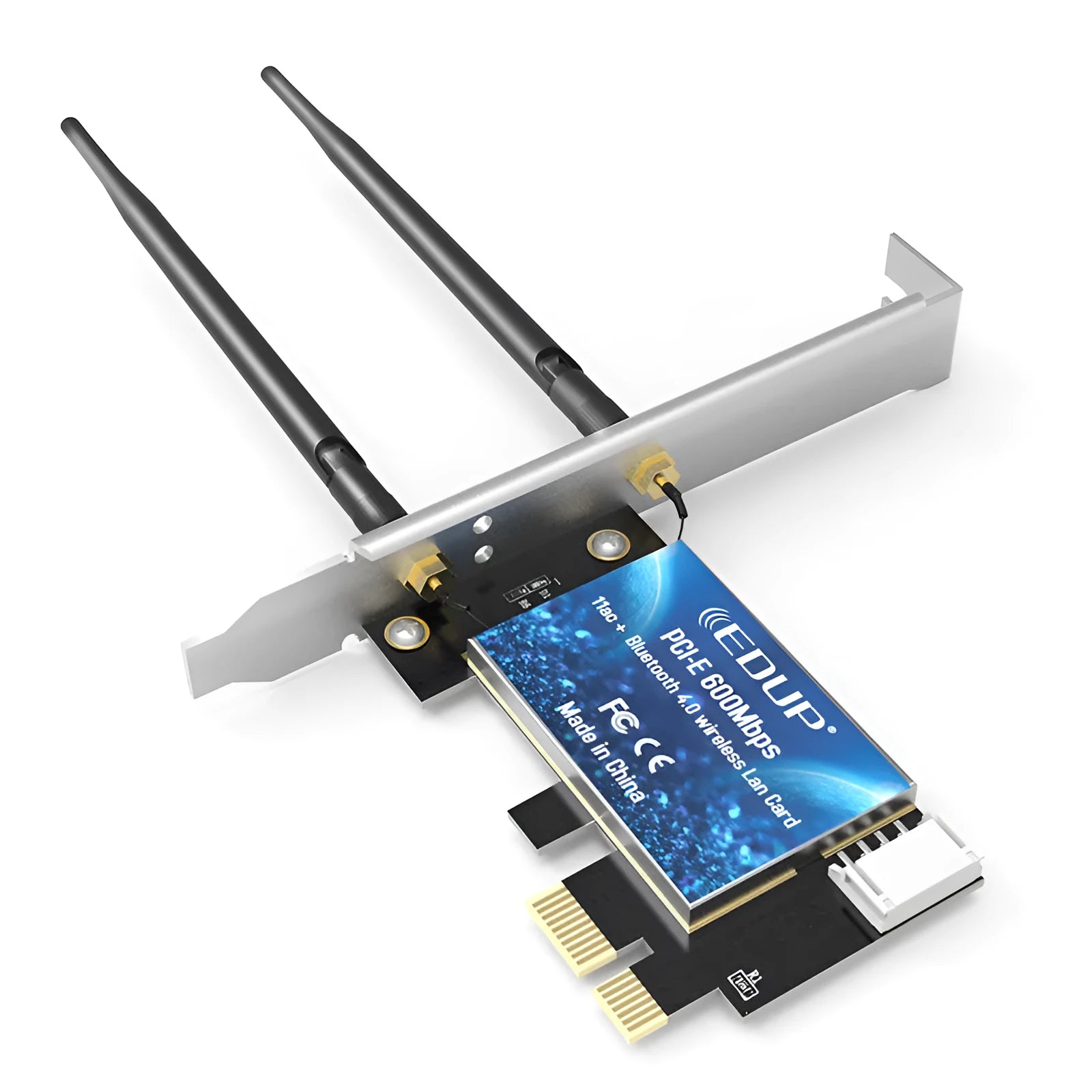 Dual-band PCI-E wireless network card with two 5dBi external antennas and Bluetooth 4.0