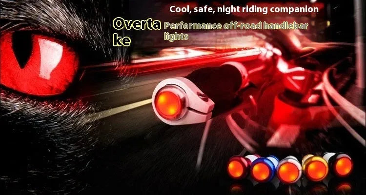 Aluminium alloy bicycle handlebar end light in black finish with white rubber lampshade
