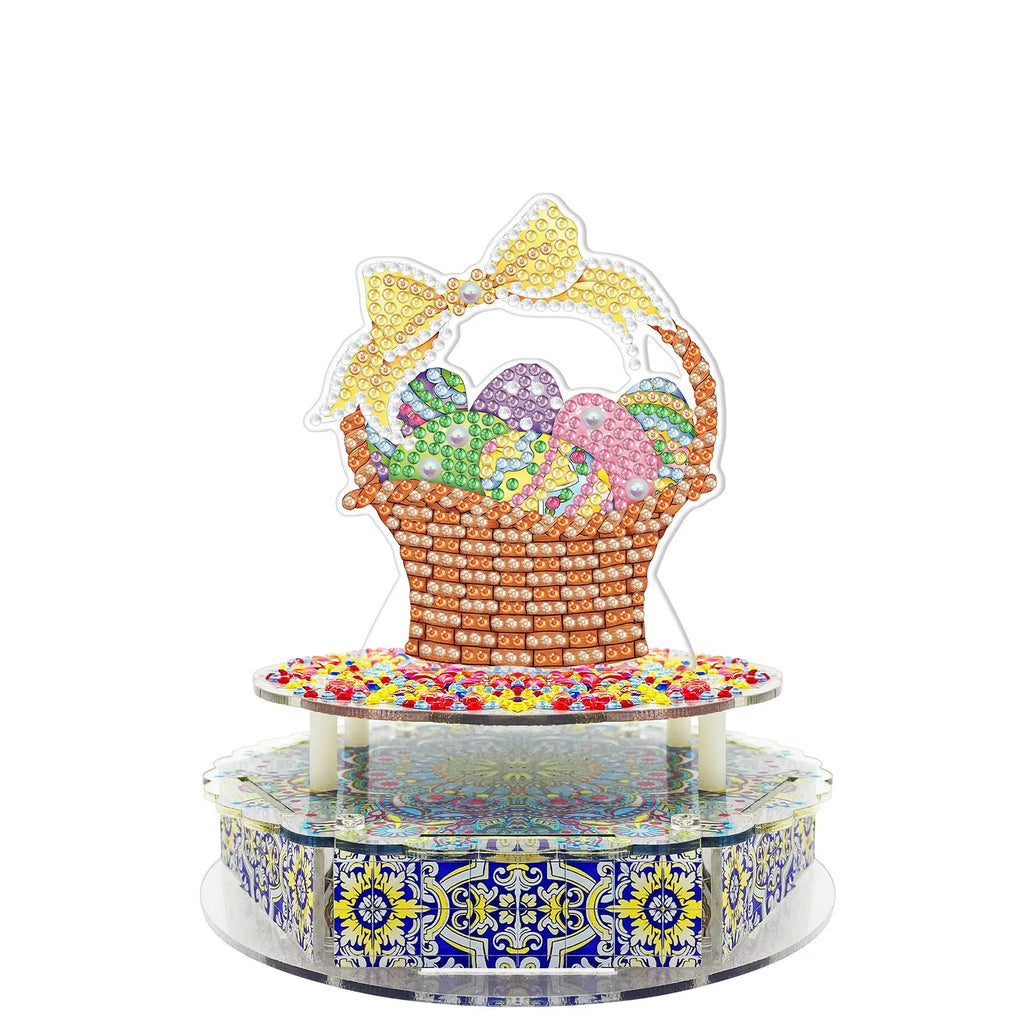 DIY music box kit with PVC components, music movement and light string for holiday decoration