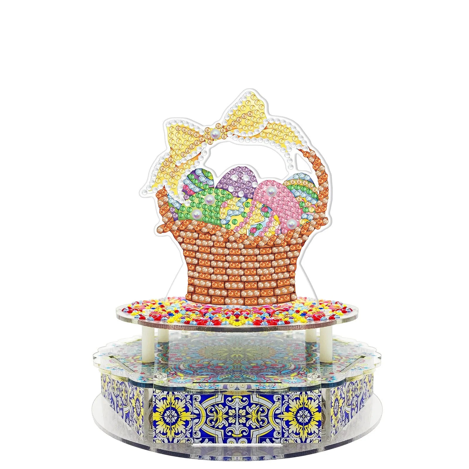 DIY music box kit with PVC components, music movement and light string for holiday decoration