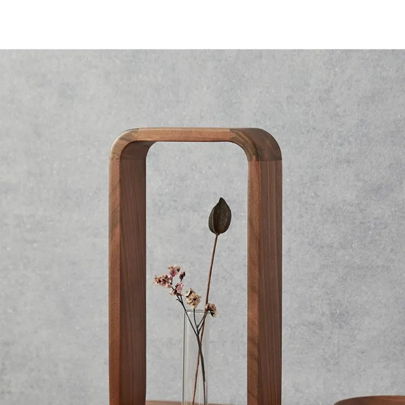 Wooden Chinese style countertop vase decoration for tabletop flower arrangement with glass water flowers
