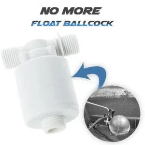 White nylon automatic float valve for purified water systems with thread size options