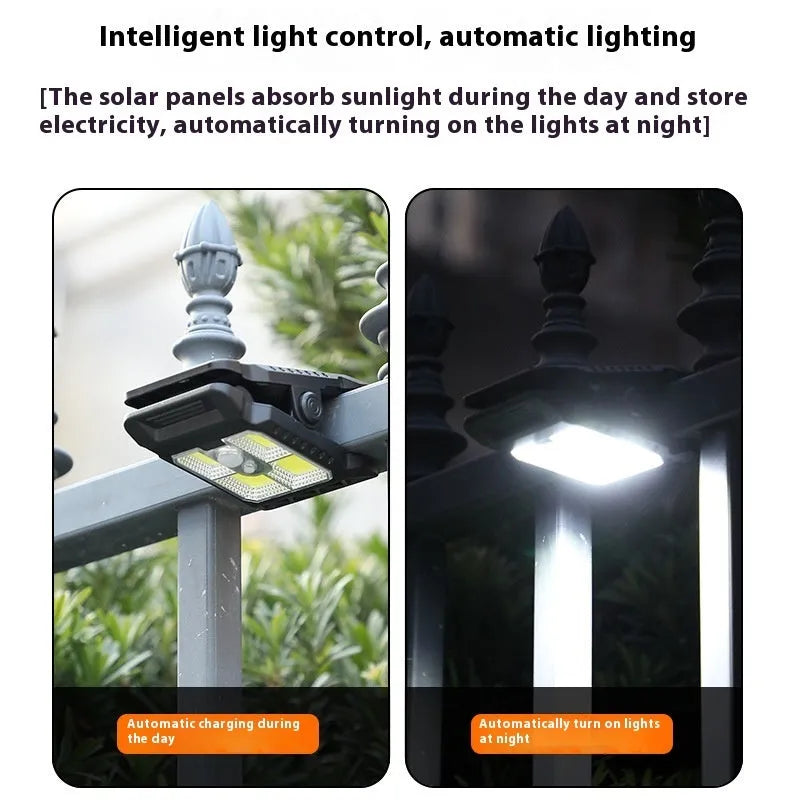Compact white ABS human body induction clip lamp with clip and motion sensor visible.