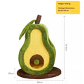 Green avocado-shaped closed cat nest made with PP cotton and bubble velvet for indoor cats